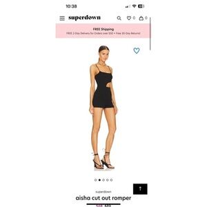 Superdown Sleek Black Cutout Romper